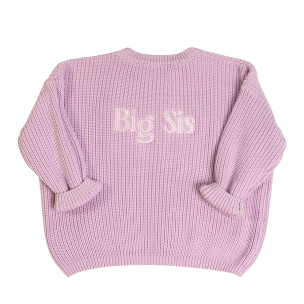 Personalized Embroidered Knit Sweater - Lavender