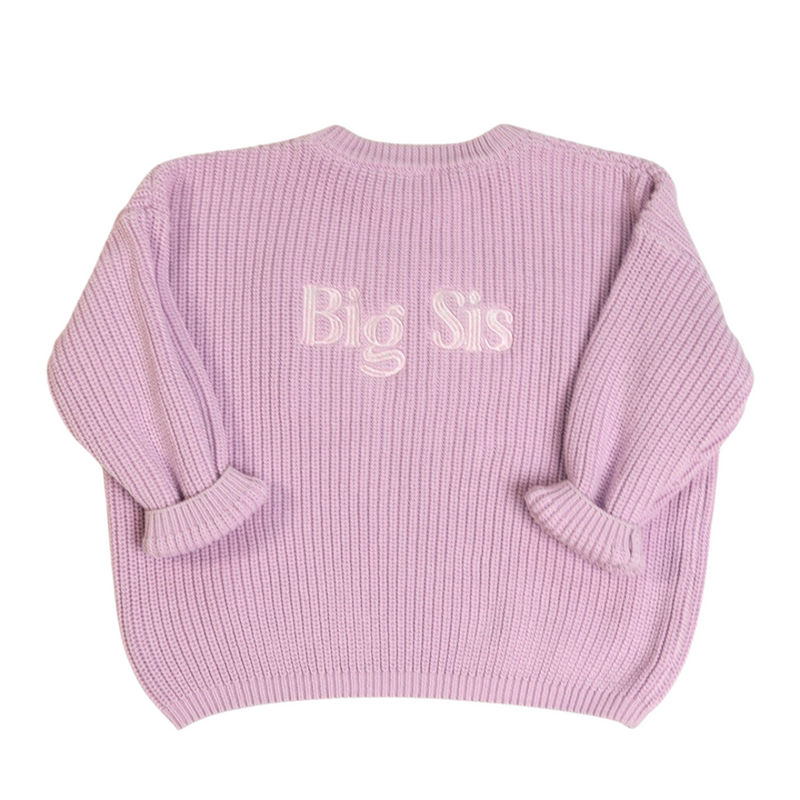 Personalized Embroidered Knit Sweater I Lavender