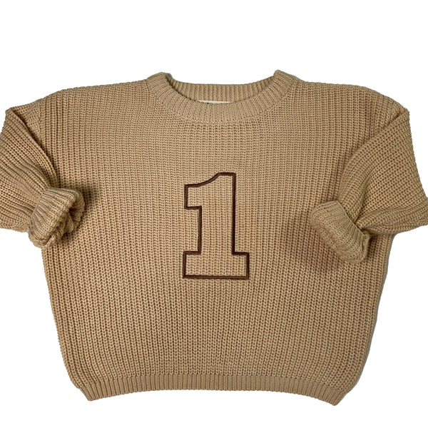 Personalized Embroidered Knit Sweater I Vintage Honey