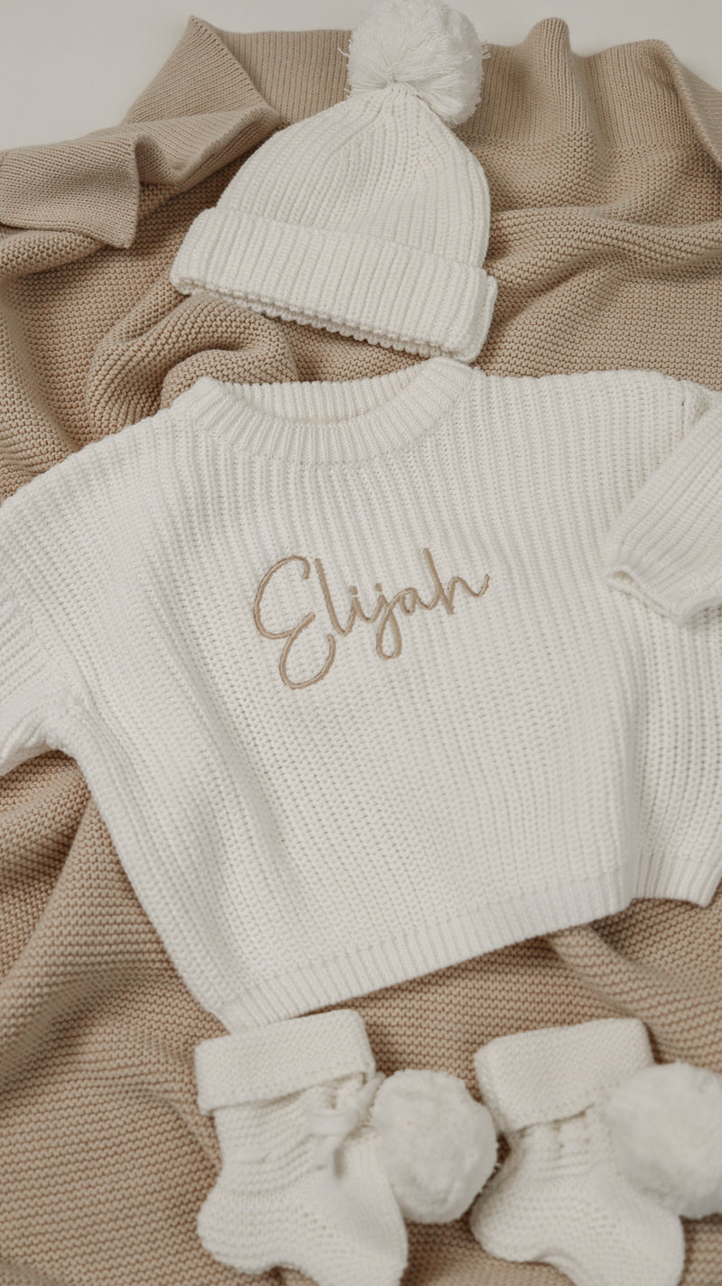Chaussons tricotés pour bébé I Vanille