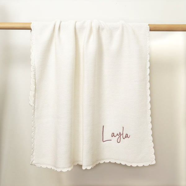Personalized Blanket Scalloped Edge