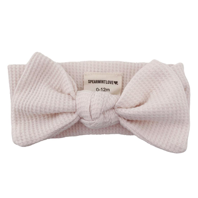 Organic Waffle Knot Bow - Snow-Knot Bow-SpearmintLOVE-Mili & Lilies