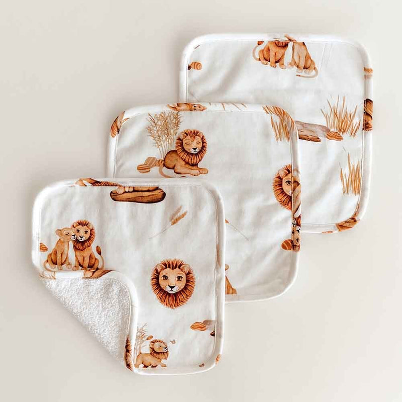 Organic Washcloths 3 Pack - Lion
