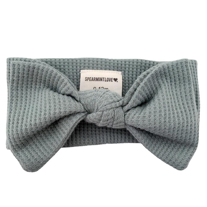Organic Waffle Knot Bow - Mountain Green-Knot Bow-SpearmintLOVE-Mili & Lilies