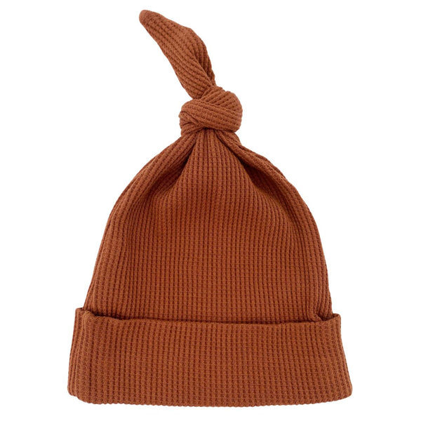 Organic Waffle Knot Beanie - Caramel-KNOTTED HAT-SpearmintLOVE-Mili & Lilies