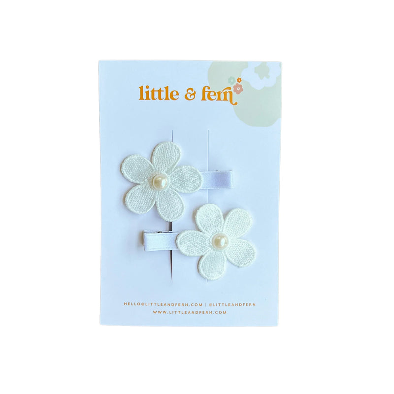 Pearl Flower Clip Twin Set