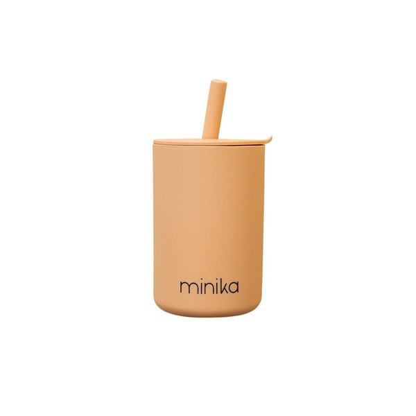Cup With Straw And Lid - Natural-CUP WITH STRAW AND LID-Minika-Mili & Lilies