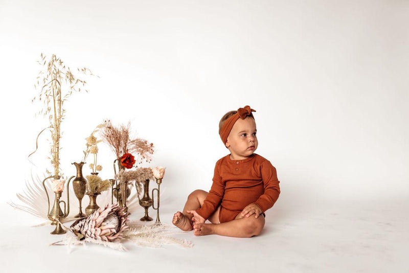 Long Sleeve Bodysuit - Biscuit-BODYSUIT-SNUGGLE HUNNY-Mili & Lilies