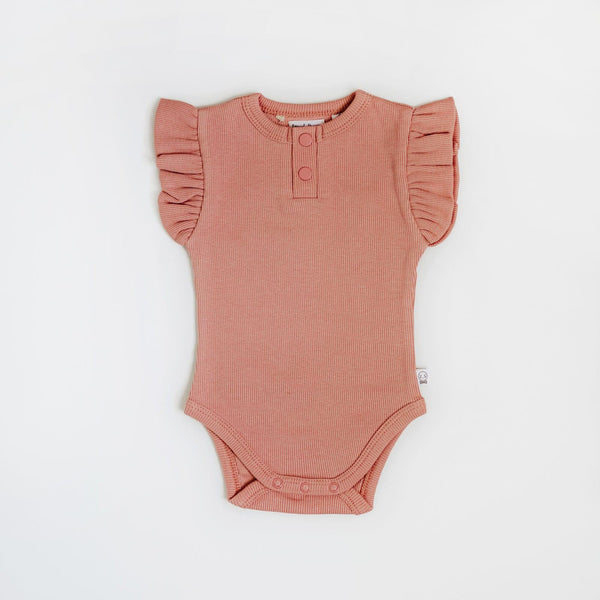 Short Sleeve Bodysuit - Rose-BODYSUIT-SNUGGLE HUNNY-Mili & Lilies