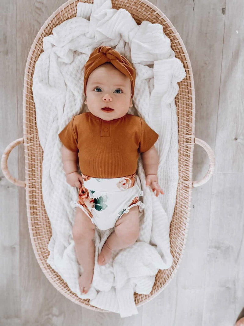 Short Sleeve Bodysuit - Chestnut-BODYSUIT-SNUGGLE HUNNY-Mili & Lilies