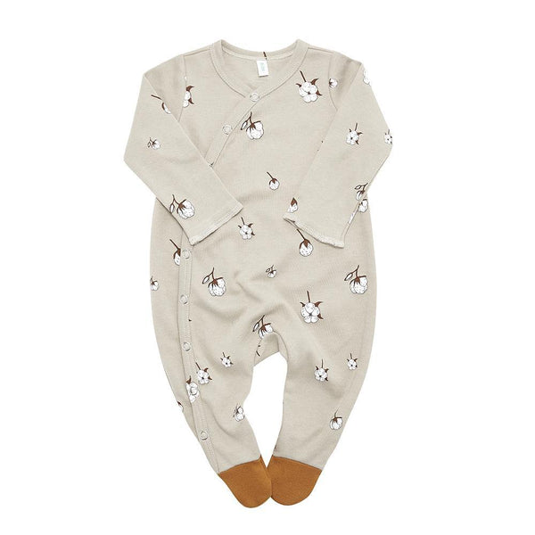 Cottonfield Suit with contrast feet-FOOTIE-ORGANIC ZOO-Mili & Lilies