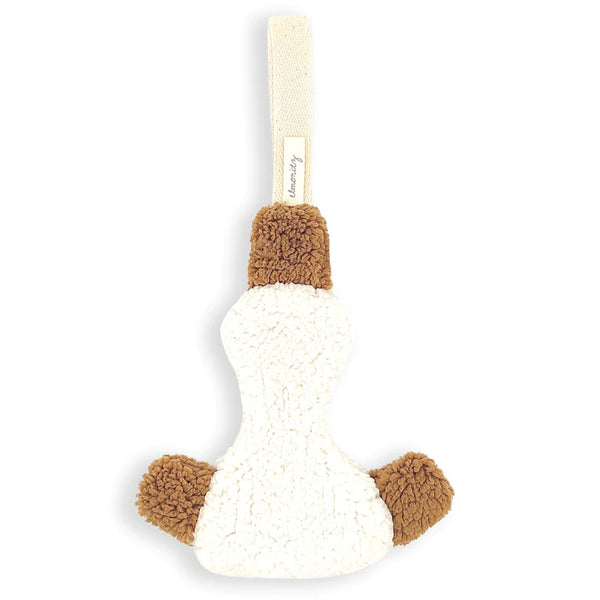 Duck Sherpa Two-Tone Pacifier Clip -  Ivory / Camel