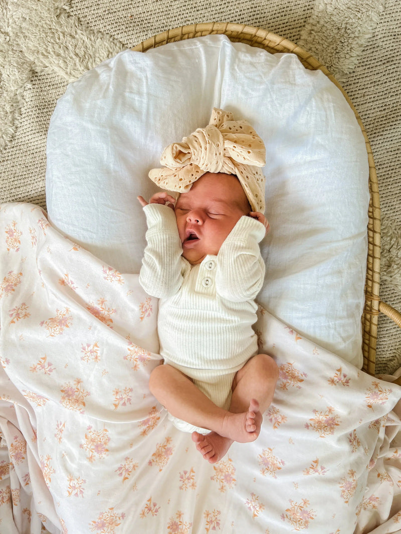 Little and Fern Jersey Swaddle Fleur I Mili Lilies Mili Lilies