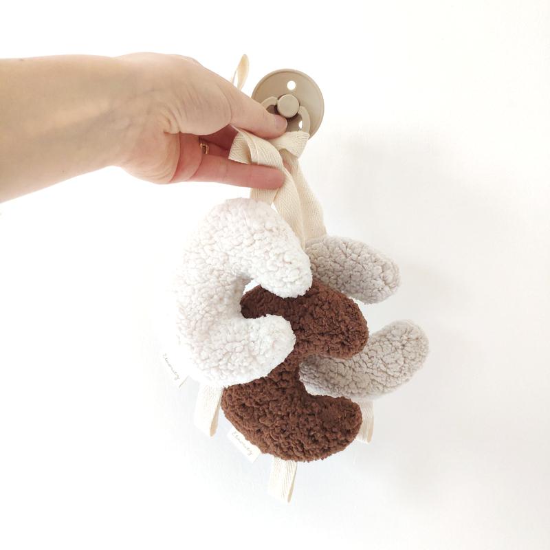 Sherpa Moon Pacifier Clip - Brown-PACIFIER CLIP-Elmoritz-Mili & Lilies