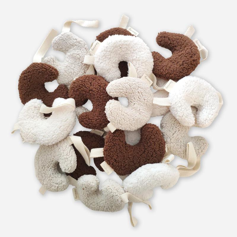 Sherpa Moon Pacifier Clip - Brown-PACIFIER CLIP-Elmoritz-Mili & Lilies