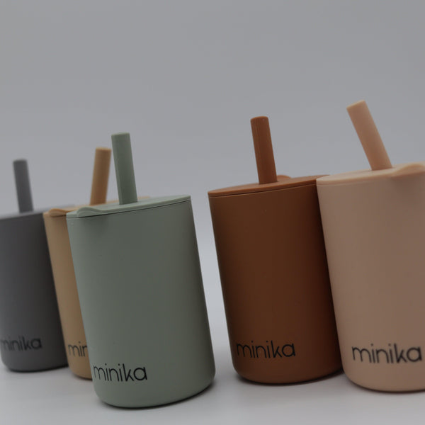 Cup With Straw And Lid - Natural-CUP WITH STRAW AND LID-Minika-Mili & Lilies