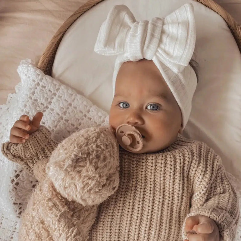 Skyla Wide Rib Oversized Topknot - White-Topknot-Little and Fern-Mili & Lilies