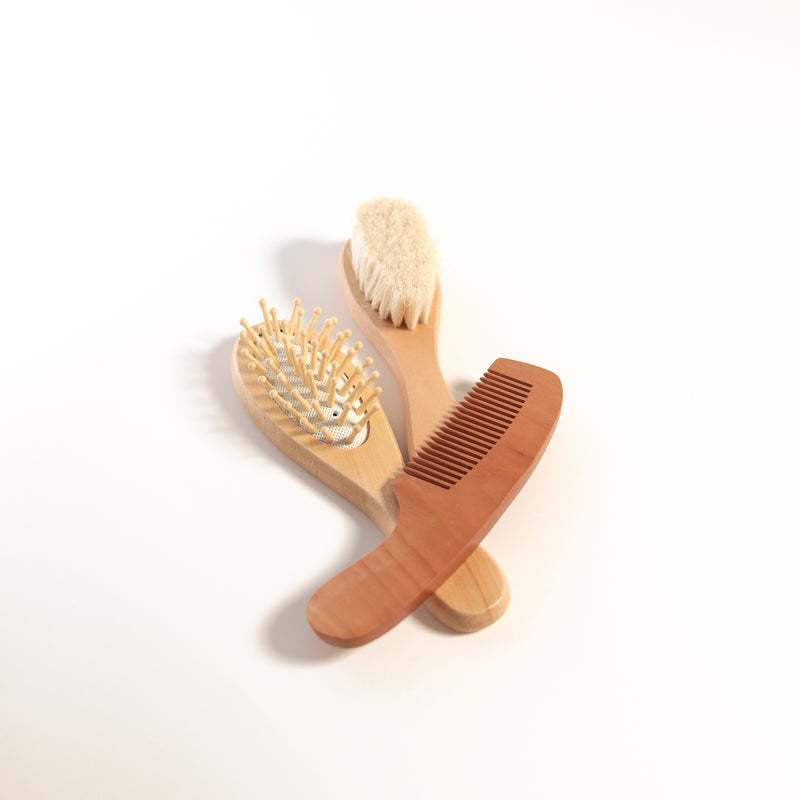 Set Of Three Wooden Hair Brush-Hair Brush-Mili & Lilies-Mili & Lilies