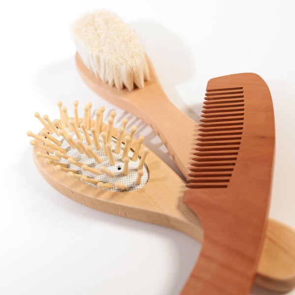 Set Of Three Wooden Hair Brush-Hair Brush-Mili & Lilies-Mili & Lilies