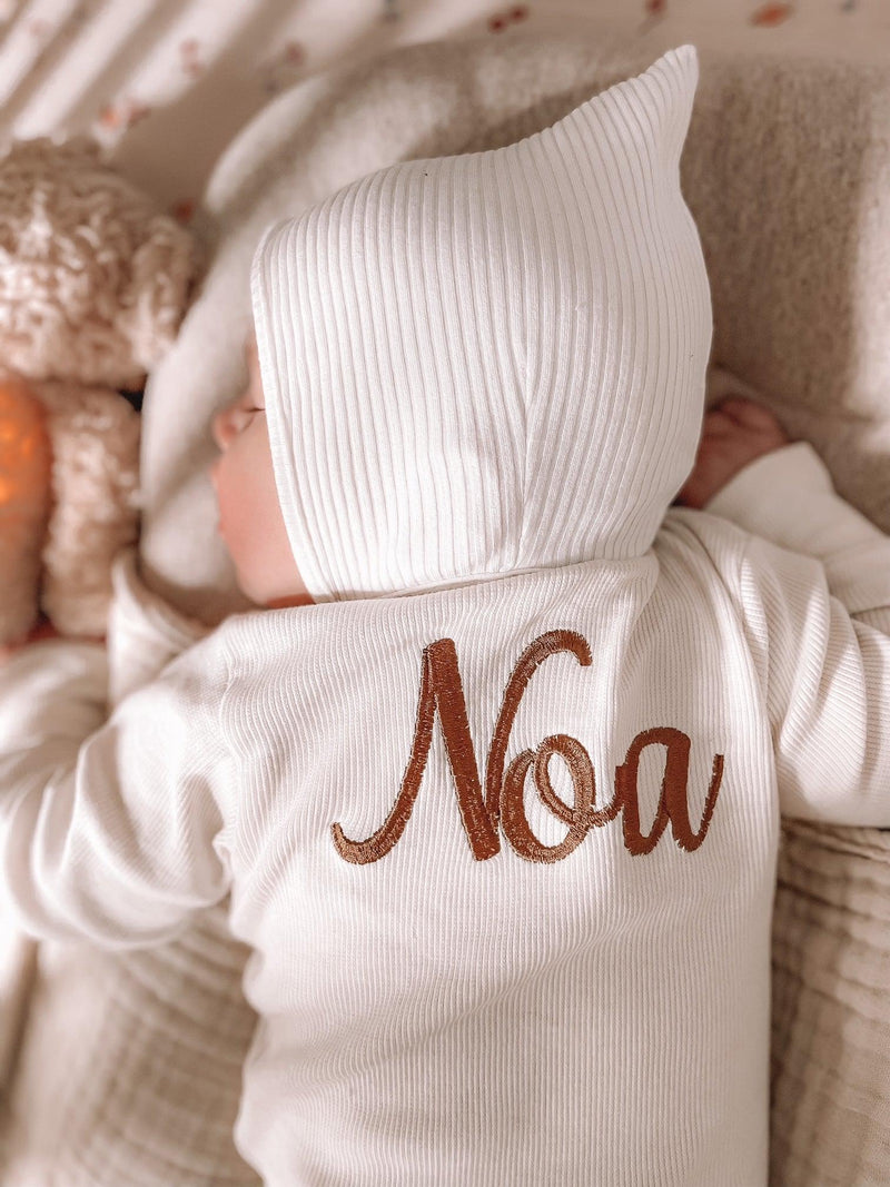Personalized Embroidered Long Sleeve Bodysuit - Halo-BODYSUIT-Personalized Clothing-Mili & Lilies