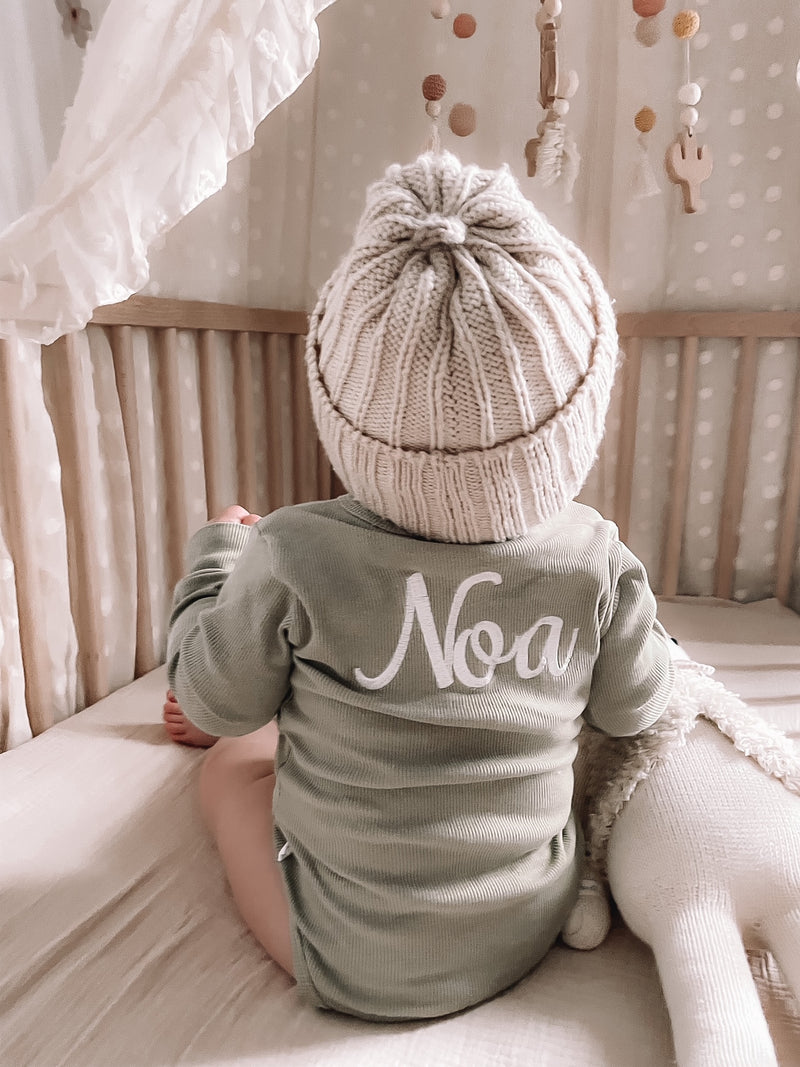 Personalized Embroidered Long Sleeve Bodysuit - Dewkist-BODYSUIT-Personalized Clothing-Mili & Lilies