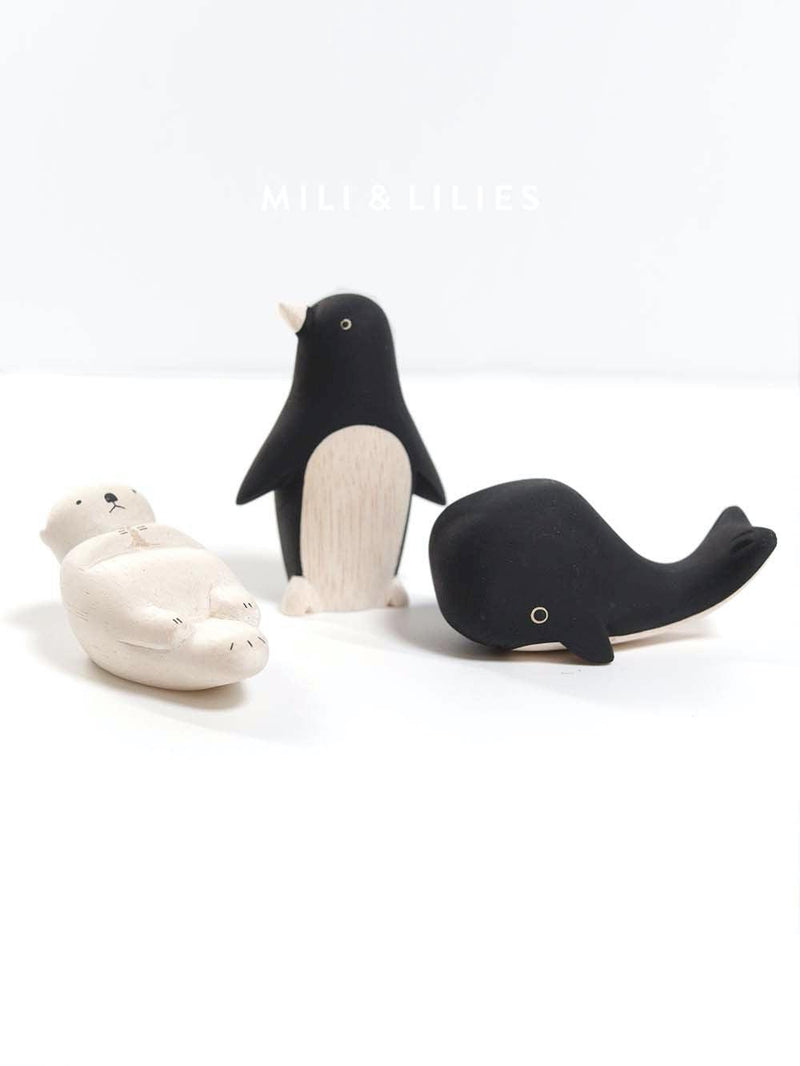 Wooden Handmade Penguin-Wood toy-T-Lab-Mili & Lilies