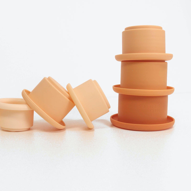 Neutral Silicone Stacking Cups-Silicone Stacking Cups-Mili & Lilies-Mili & Lilies