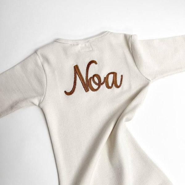Personalized Embroidered Footed Pyjama - Halo-FOOTIE-Personalized Clothing-Mili & Lilies