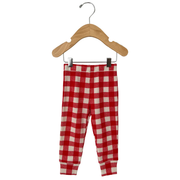 2-Piece Set Organic Waffle - Red Plaid