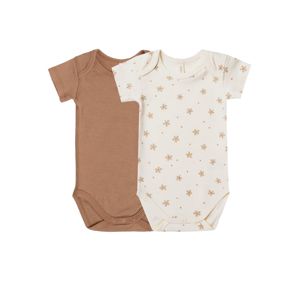 Short Sleeve Bodysuit 2 Pack | Clay+ Dotty Floral