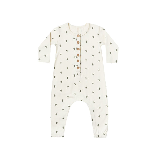 Long Sleeve Jumpsuit - Ivory Cactus-Jumpsuit-QUINCY MAE-Mili & Lilies