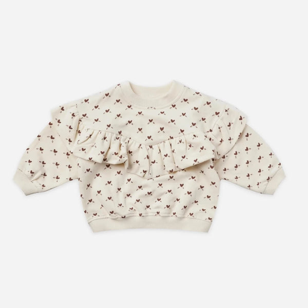 Ruffle Fleece Sweatshirt | Hearts