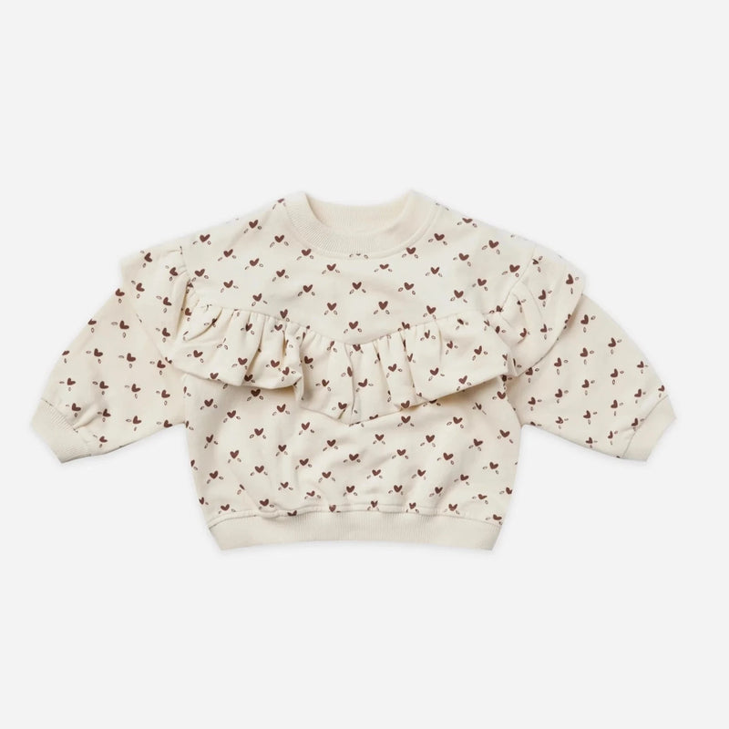 Ruffle Fleece Sweatshirt | Hearts