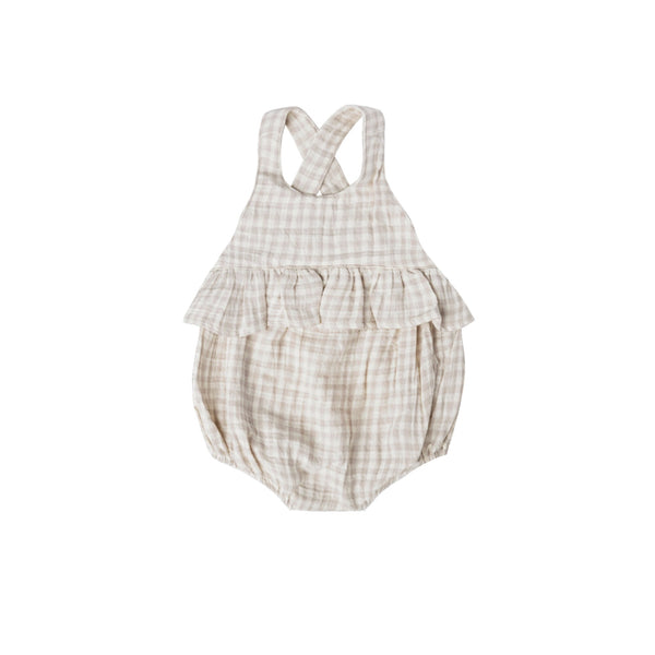 Penny Romper | Silver Gingham