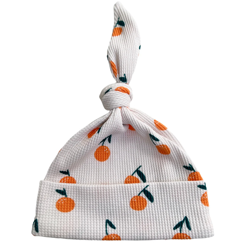 Bonnet À Nœud Gaufré Biologique - Oranges