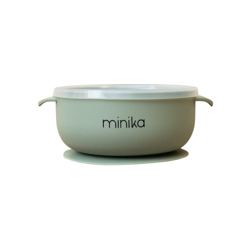 Silicone Bowl With Lid - Sage-SILICONE BOWL WITH LID-Minika-Mili & Lilies
