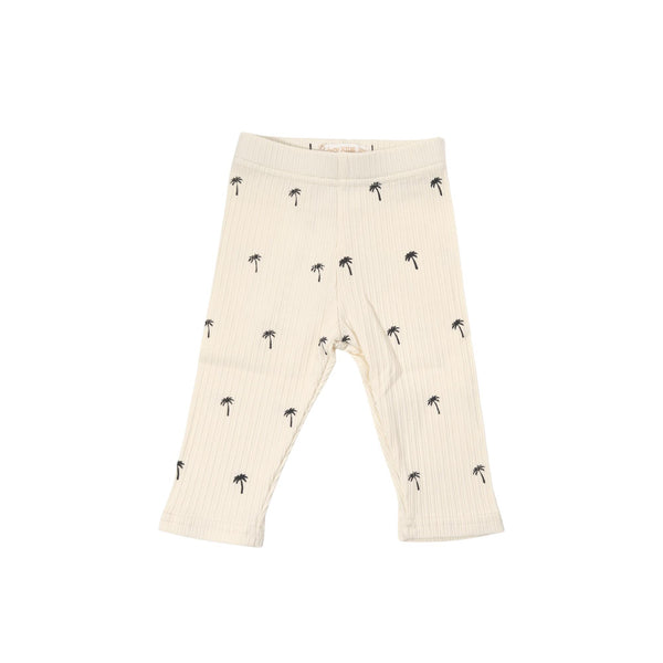 Ribbed Leggings - Palm Tree-Leggings-Woven Kids-Mili & Lilies