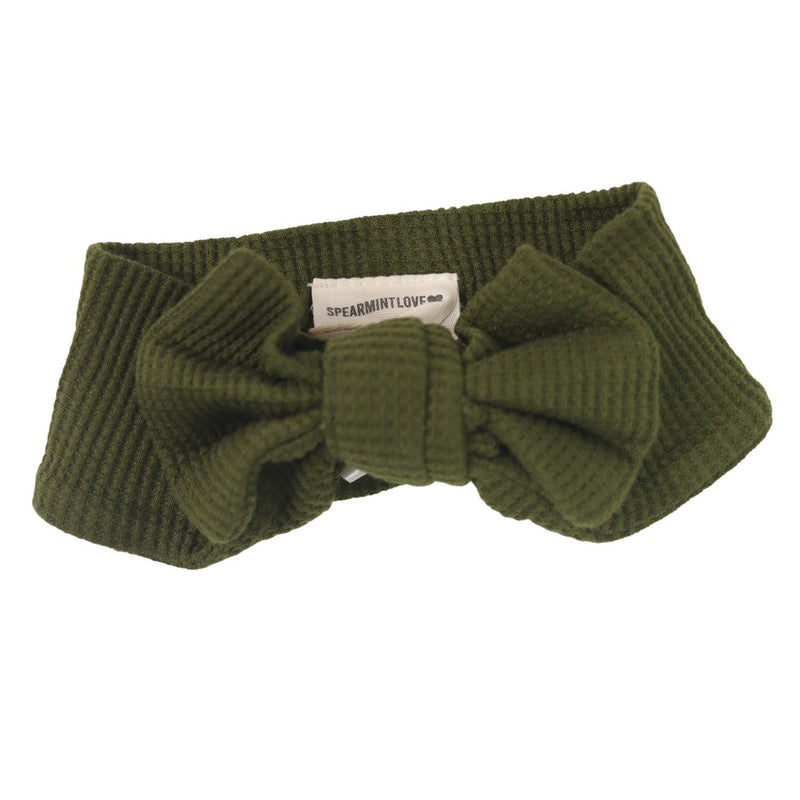 Organic Waffle Knot Bow - Forest-Knot Bow-SpearmintLOVE-Mili & Lilies