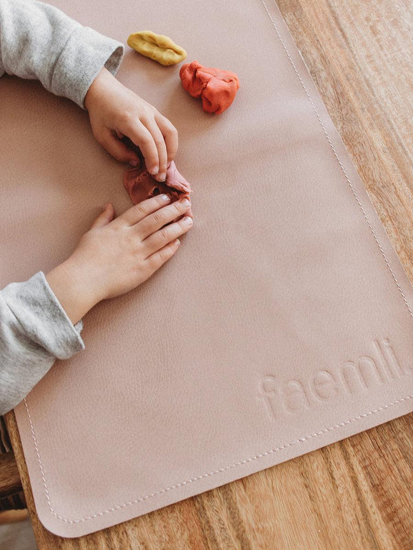 Mini Leather Mat - Blush-Leather Mat-Faemli-Mili & Lilies