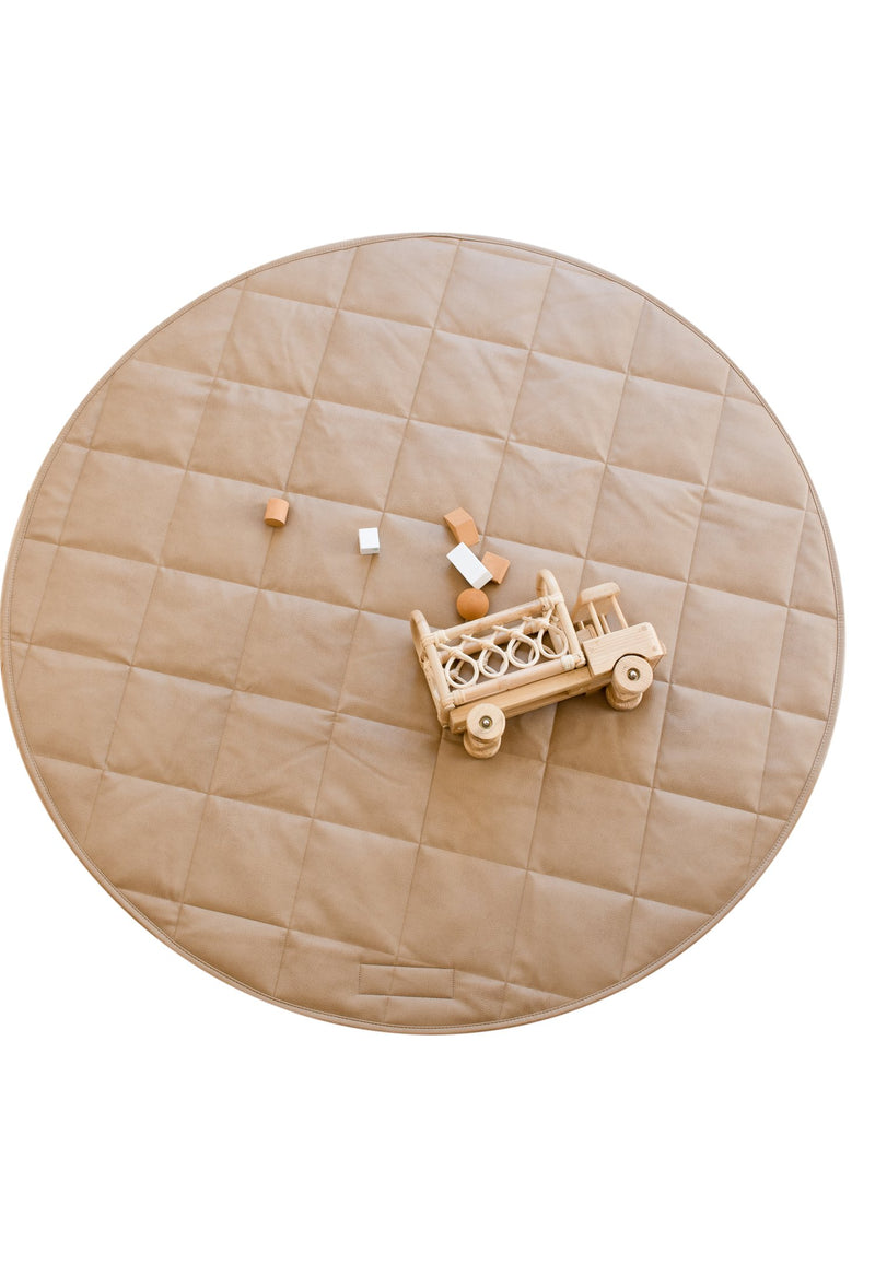 Quilted Play Mat - Tan-QUILTED PLAY MAT-Henlee-Mili & Lilies