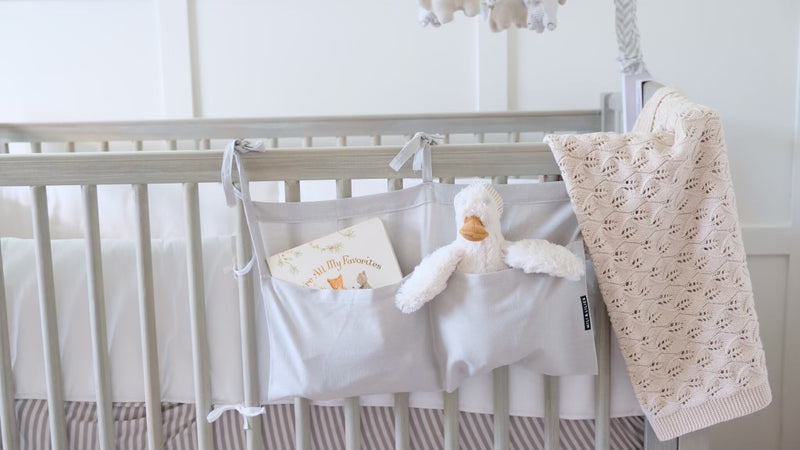 Linen Crib Organizer - Grey