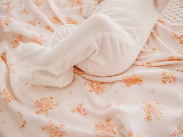 Jersey Swaddle - Fleur-SWADDLE SET-Little and Fern-Mili & Lilies