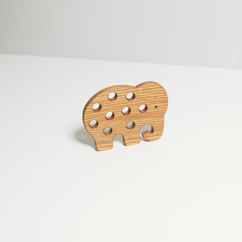 Wooden Lacing Toy - Elephant-Lacing toy-Mili & Lilies-Mili & Lilies