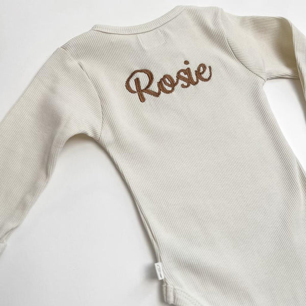 Personalized Embroidered Long Sleeve Bodysuit - Halo-BODYSUIT-Personalized Clothing-Mili & Lilies