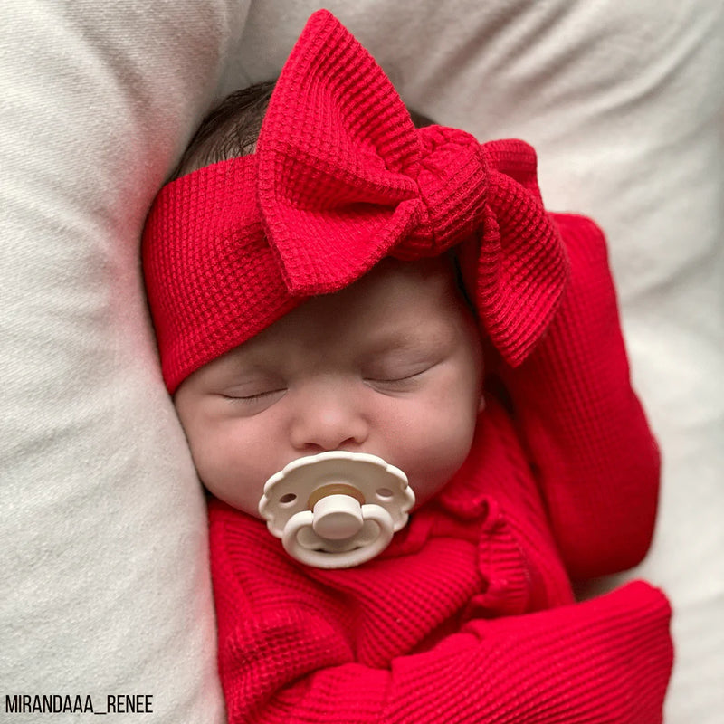Organic Waffle Knot Bow - Red