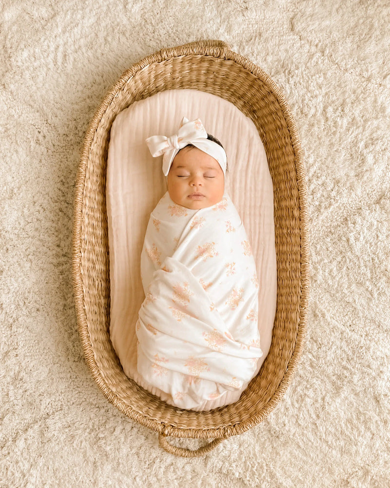 Jersey Swaddle - Fleur-SWADDLE SET-Little and Fern-Mili & Lilies