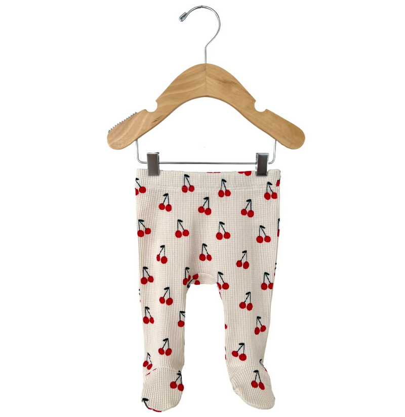 Organic Waffle Kimono & Pant Set - Cherries