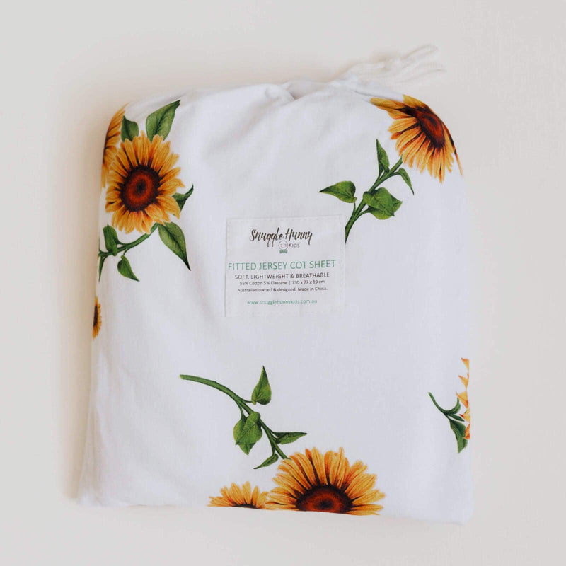 Fitted Crib Sheet - Sunflower-CRIB SHEET-SNUGGLE HUNNY-Mili & Lilies
