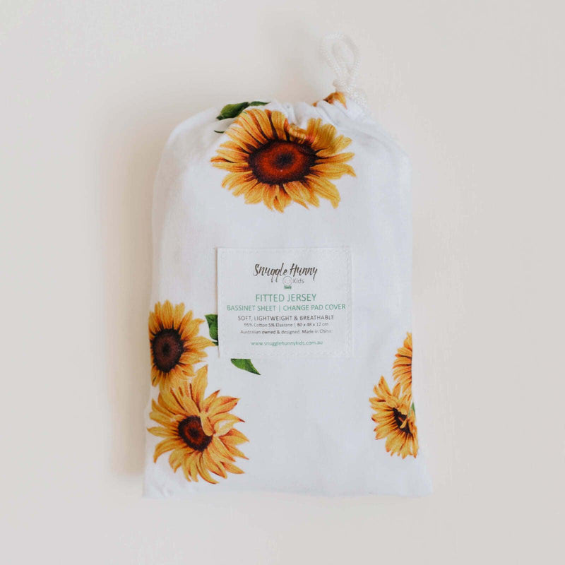 Changing Pad Cover - Sunflower-CHANGING PAD COVER-SNUGGLE HUNNY-Mili & Lilies