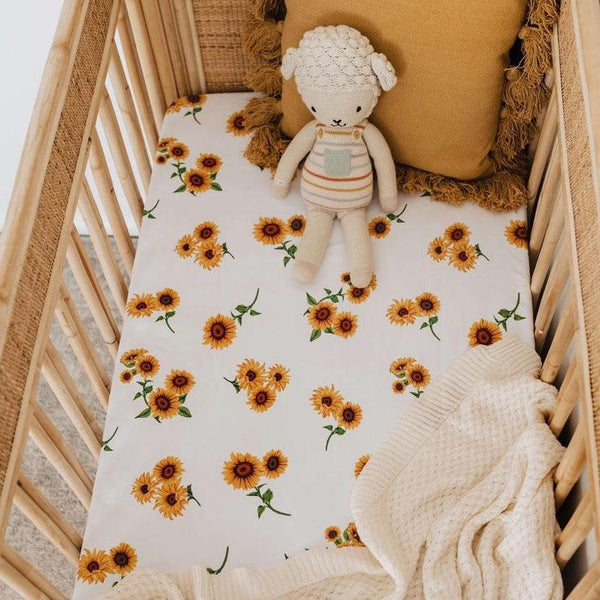 Fitted Crib Sheet - Sunflower-CRIB SHEET-SNUGGLE HUNNY-Mili & Lilies